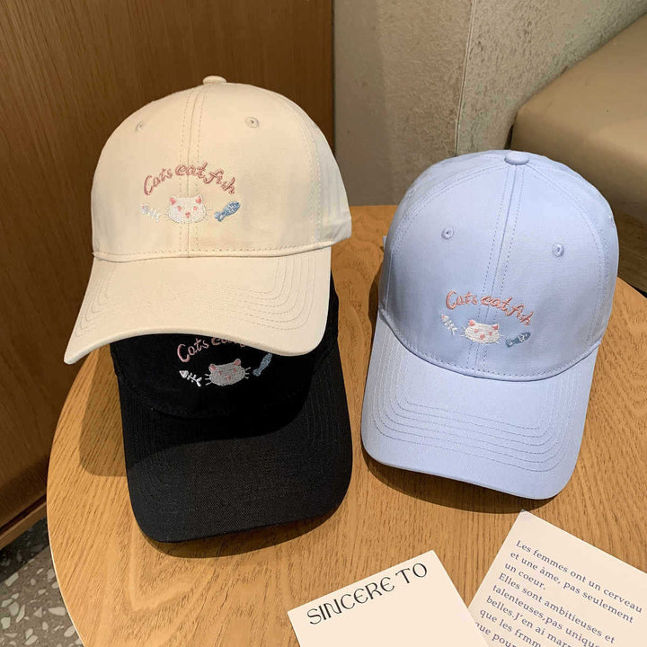 Kvinnebrodert katt-tema baseball cap Skanto