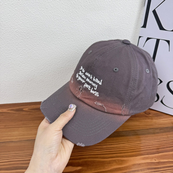 Kvinnens slitte denim uttal cap Skanto