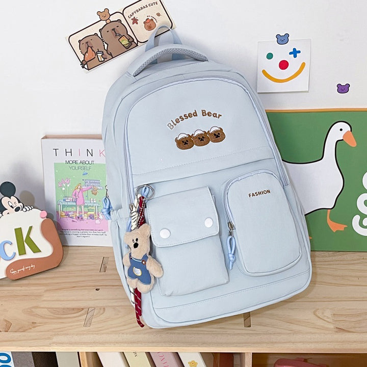 Casual Bear Utsmykket Skolesekk