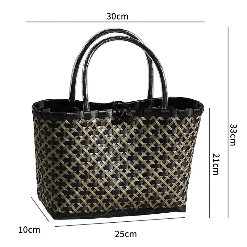 Stilig Vevd Strand Tote Skanto