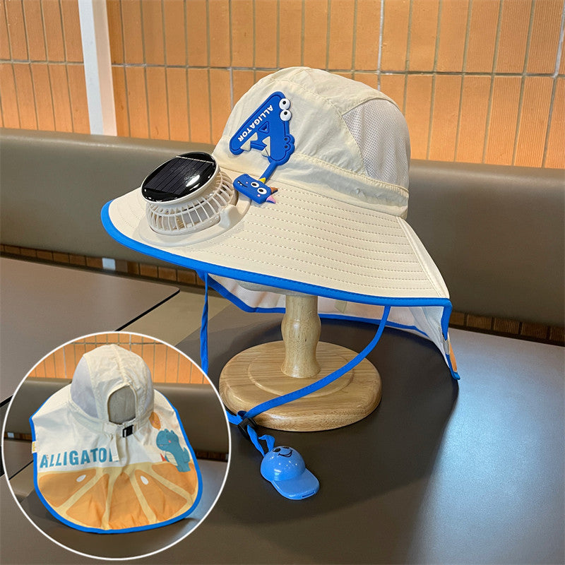 Solfaktor med nakkebeskyttelse, pustende nett og justerbar hakebånd Skanto