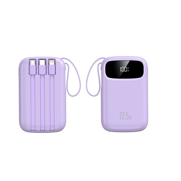 Powerbank med integrert ladekabel og digital skjerm Skanto