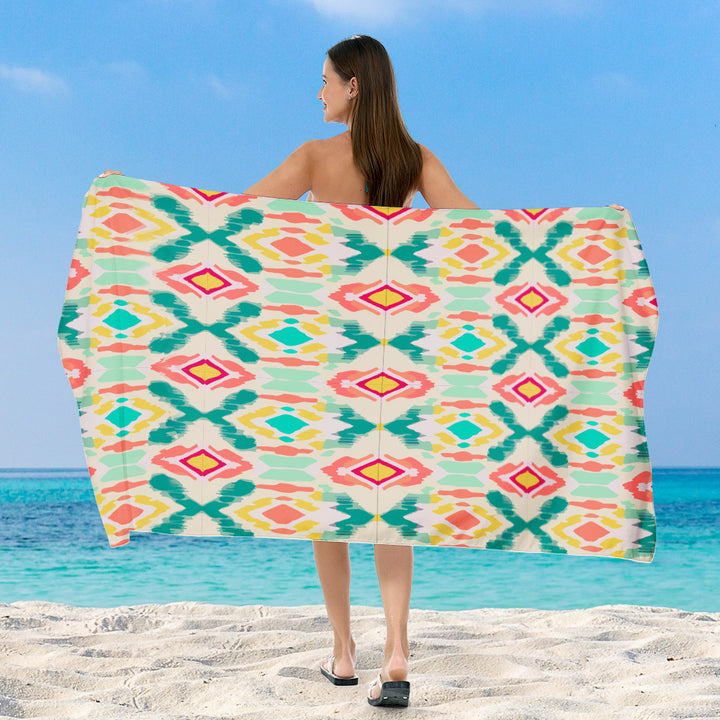 Strandteppe med eksklusiv geometrisk tribal-design Skanto