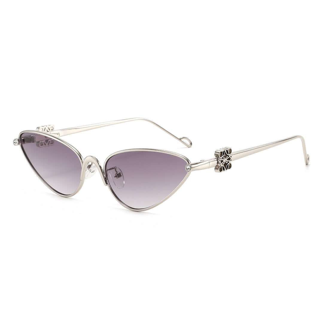 Dame Cat-Eye solbriller med elegante detaljer og UV-beskyttelse Skanto