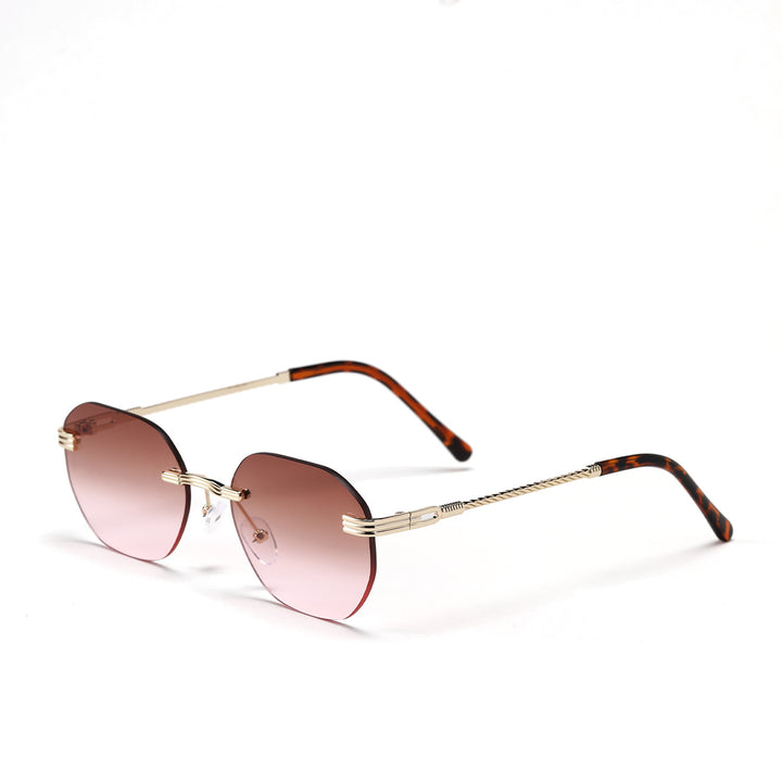 Dame geometrisk solbrille med elegant metallramme Skanto