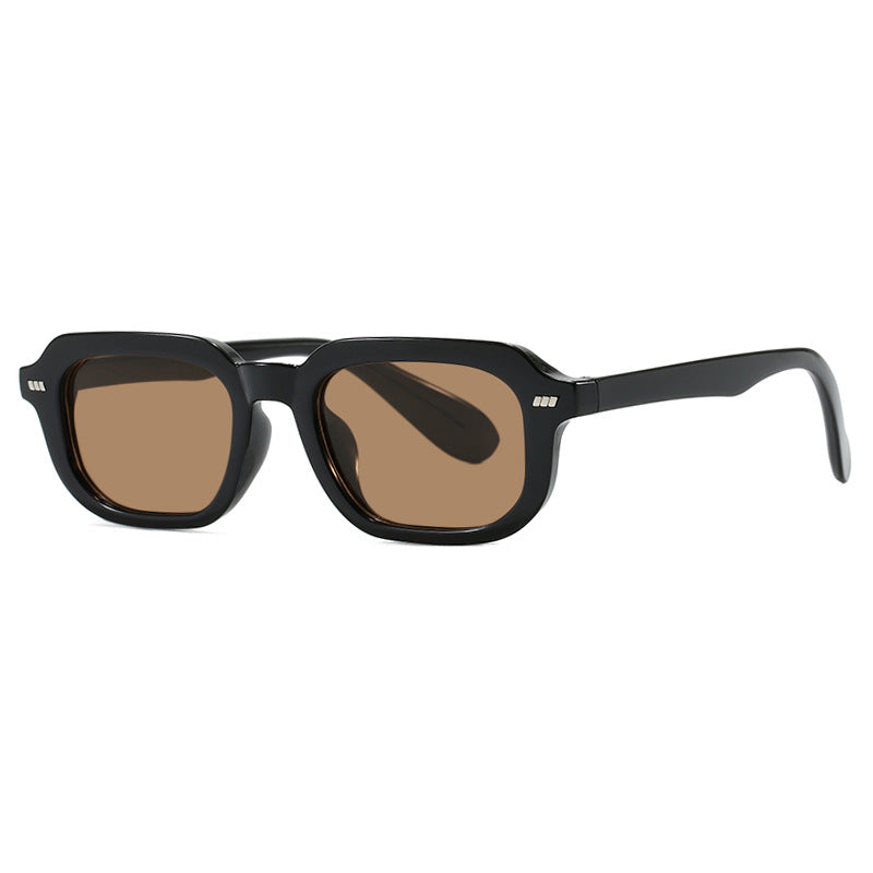 Women's square sunglasses with high-gloss transparent frame and polarized lenses Skanto