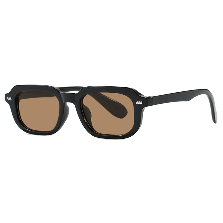 Women's square sunglasses with high-gloss transparent frame and polarized lenses Skanto