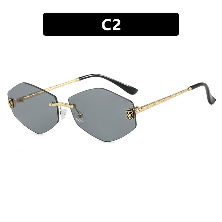 Women's geometric sunglasses in modern design with elegant metal frame Skanto