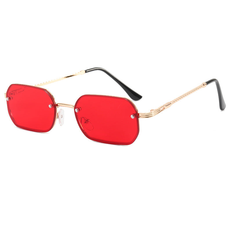 Damer moterikt Åttekantet solbrille med luksuriøs metallramme Skanto
