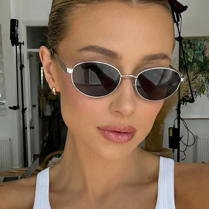Women's fashionable sunglasses in elegant oval design with high-quality metal frame Skanto