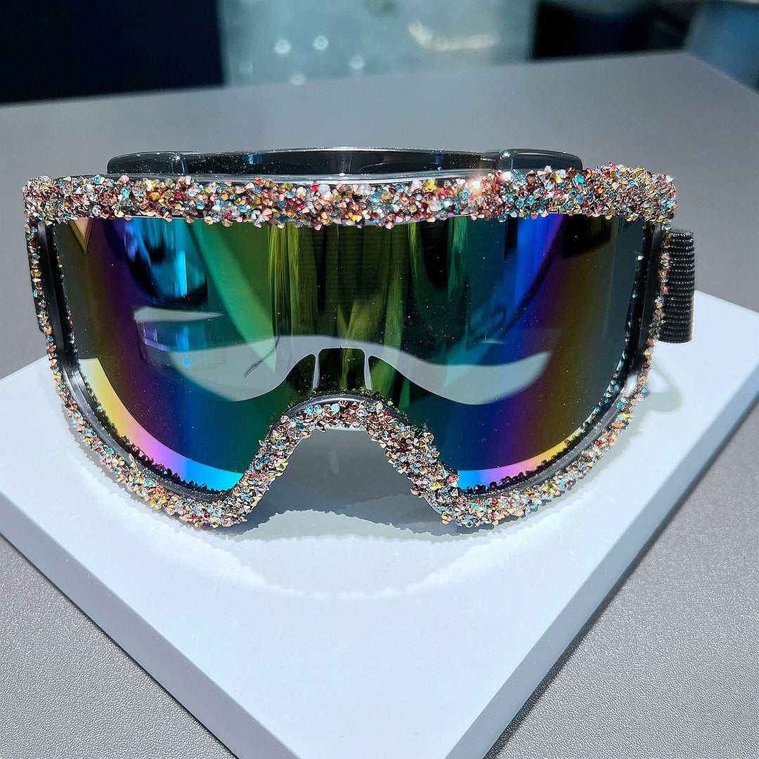 Dame Skisport-brille med glitrende krystalldekorasjon Skanto