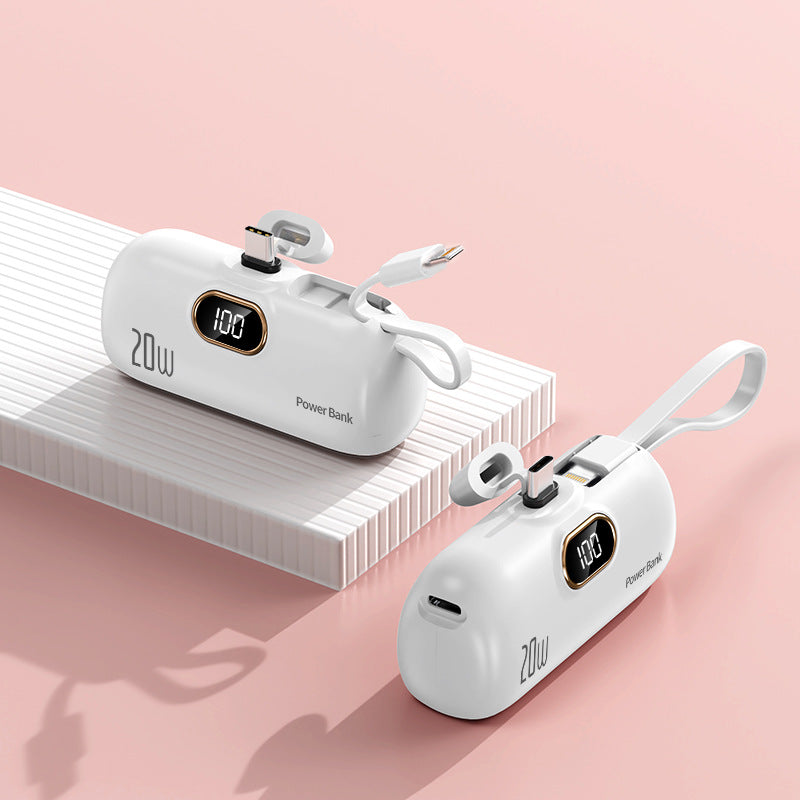 Powerbank med integrert ladekabel Skanto