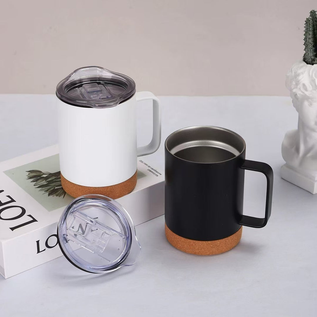 Damer elegant kaffekopp med korkbunn og gjennomsiktig lokk Skanto