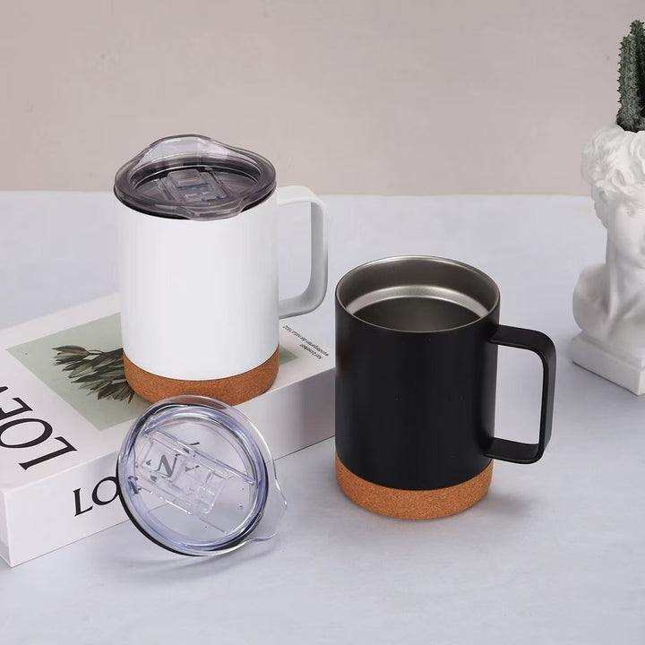 Damer elegant kaffekopp med korkbunn og gjennomsiktig lokk Skanto