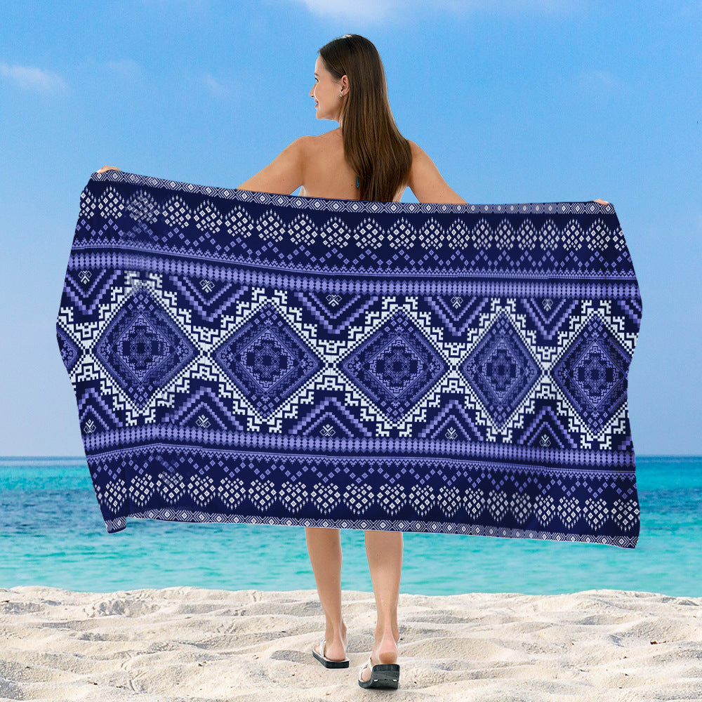 Strandteppe med eksklusiv geometrisk tribal-design Skanto