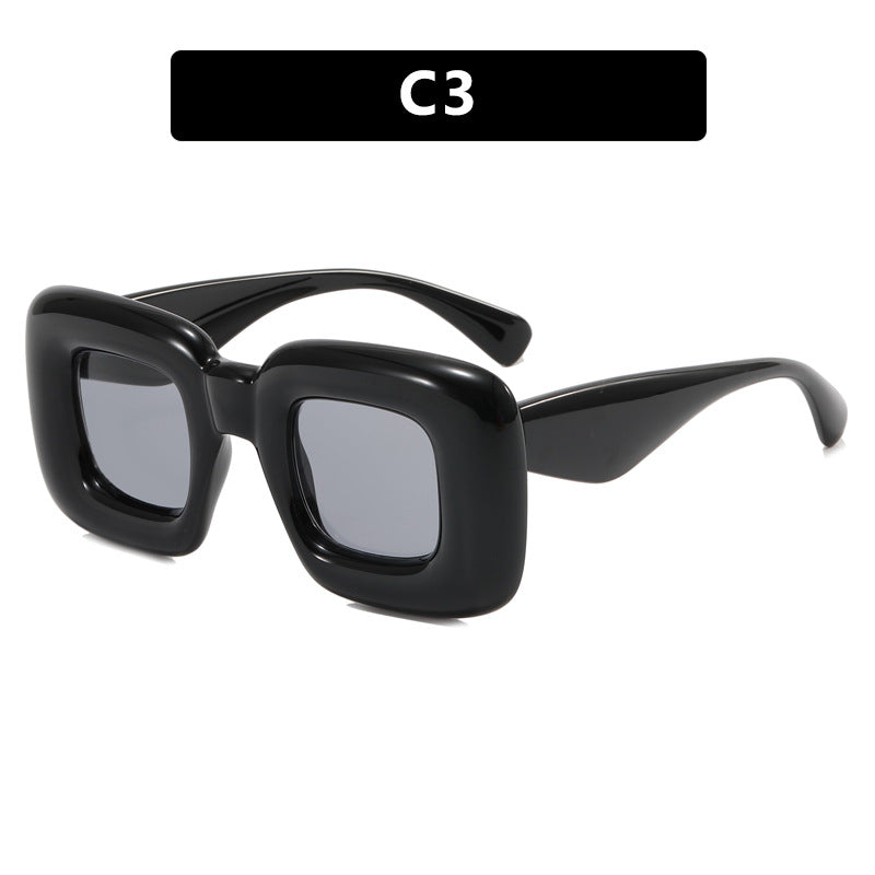 Women's rectangular sunglasses with wide frame and protective UV filter Skanto