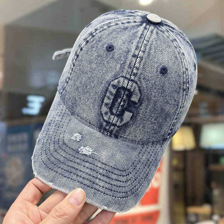 Herre Slitt Denim Baseball Caps Skanto 1784188308
