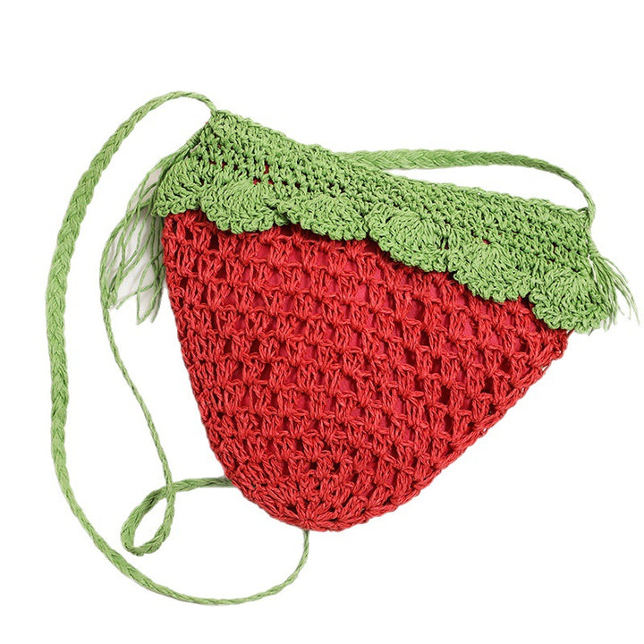Handmade shoulder bag in fruity strawberry design Skanto