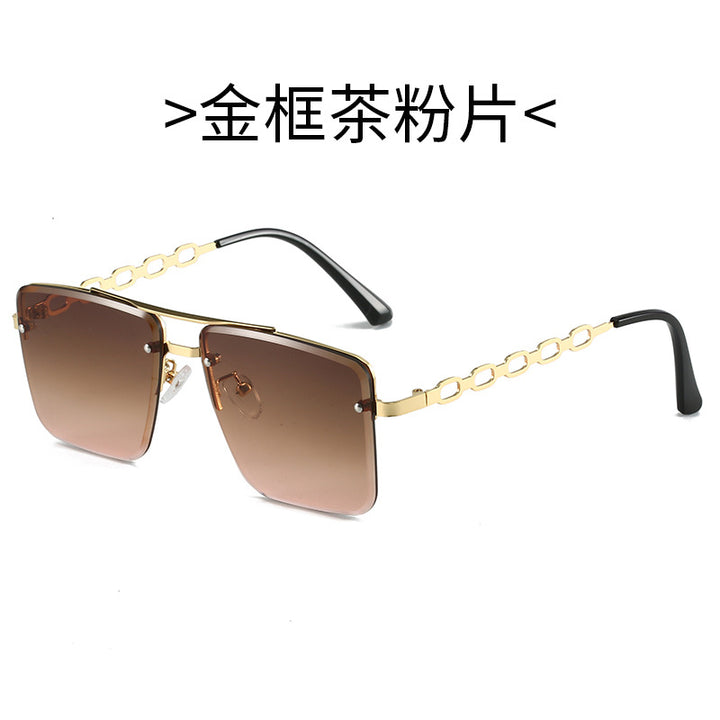 Dame Kvadratisk Solbrille med elegant Kjede Struktur Skanto