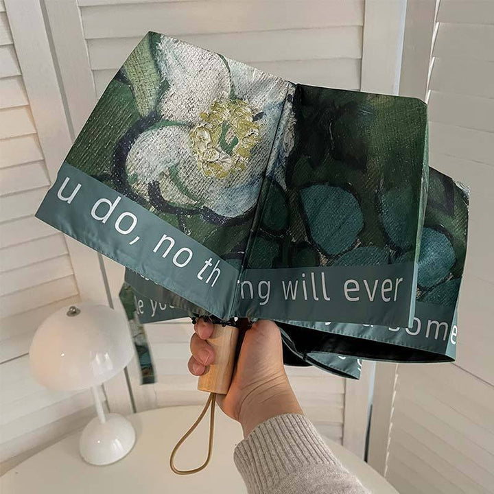 Damer sammenleggbart paraply med florale accenter Skanto