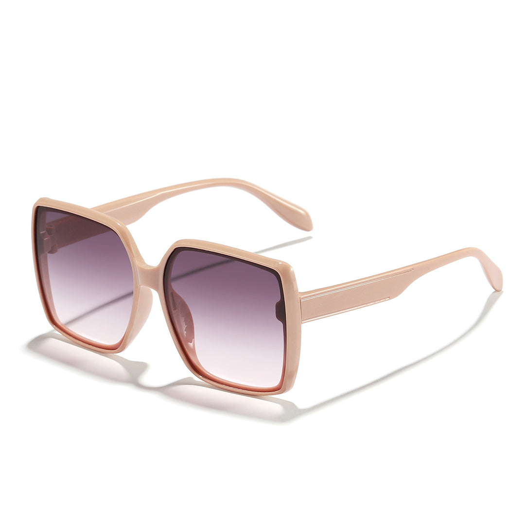 Dame oversized solbrille med moderne kvadratisk ramme og beskyttende glass Skanto