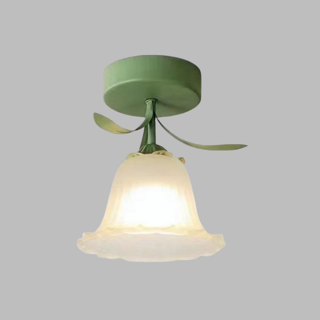 Deckenleuchte mit floralem Glasschirmdesign