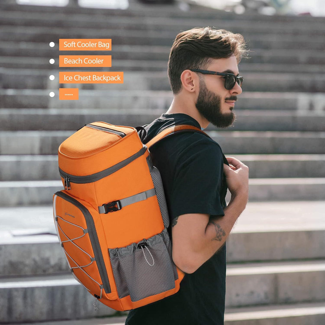 Unisex insulated picnic backpack with integrated cooler, bottle holder, and adjustable strap system Skanto