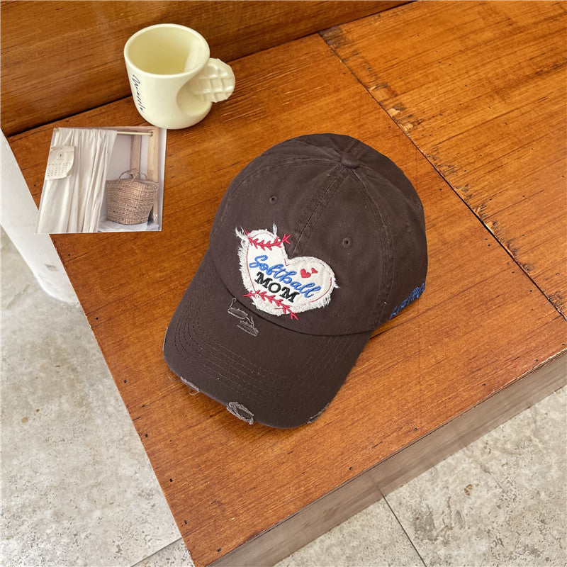 Kvinne Slitt Softball Mom Patch Basecap Skanto