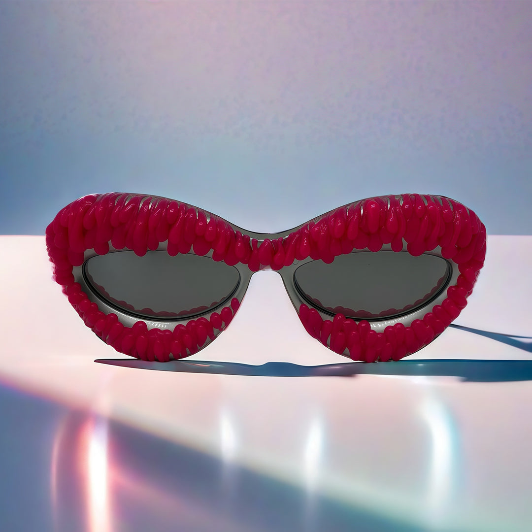 Dame ekstravagant Cat-Eye-solbrille med dekorativ ramme Skanto