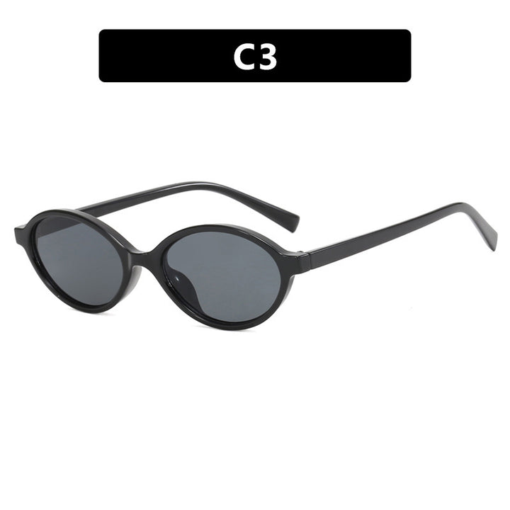 Dame moteriktig solbrille med unikt ovalt design Skanto
