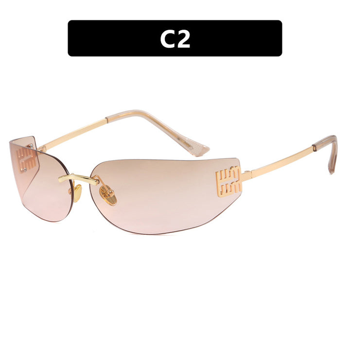 Women's futuristic designer sunglasses with unusual frame and UV protection Skanto