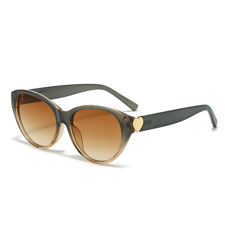 Dame Cat-Eye solbriller med hjerte-motiv Skanto
