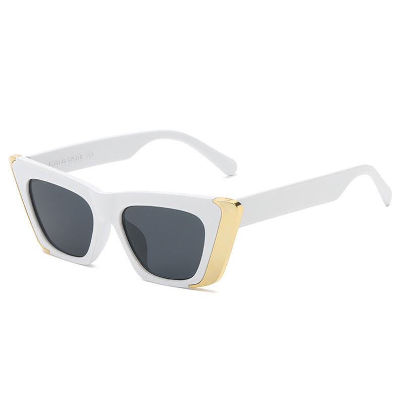 Dame moteriktig solbrille med firkantet ramme og luksuriøst fôr Skanto