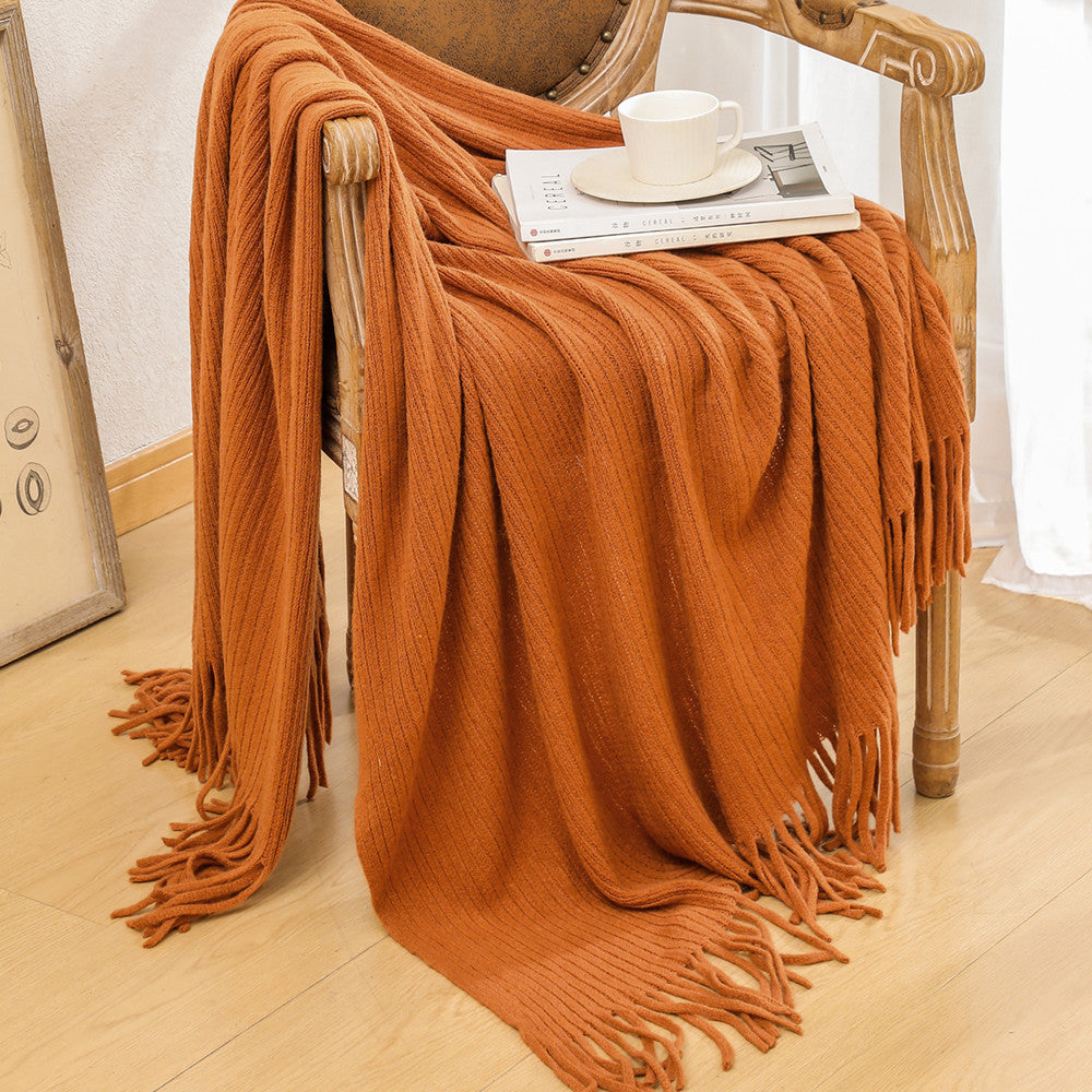 Damer cozy strikket teppe Skanto