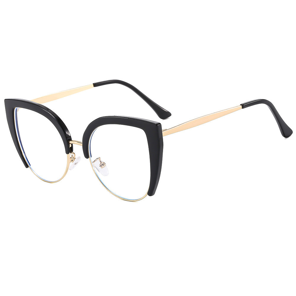 Damer Modische Cat-Eye Briller i plast med metallelementer Skanto