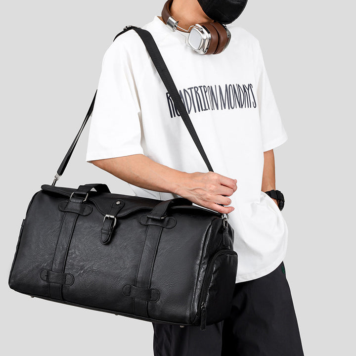 Elegant ekte lær duffelbag med allsidige bærealternativer Skanto