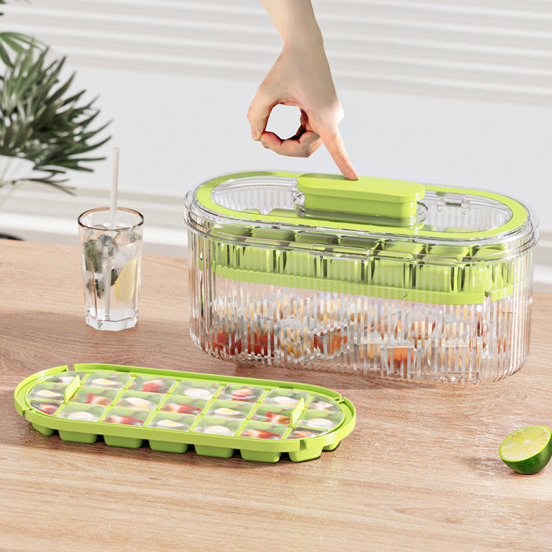 Women's Stackable Ice Cube Tray with Spoon and Airtight Lid Skanto