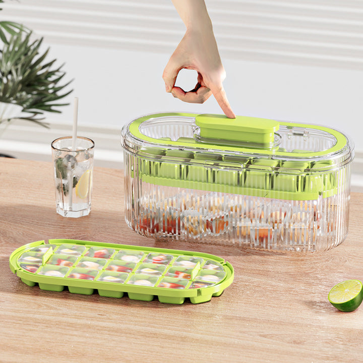 Women's Stackable Ice Cube Tray with Spoon and Airtight Lid Skanto