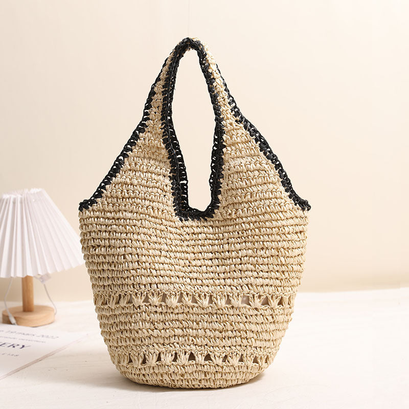 Handmade basket bag with decorative details Skanto