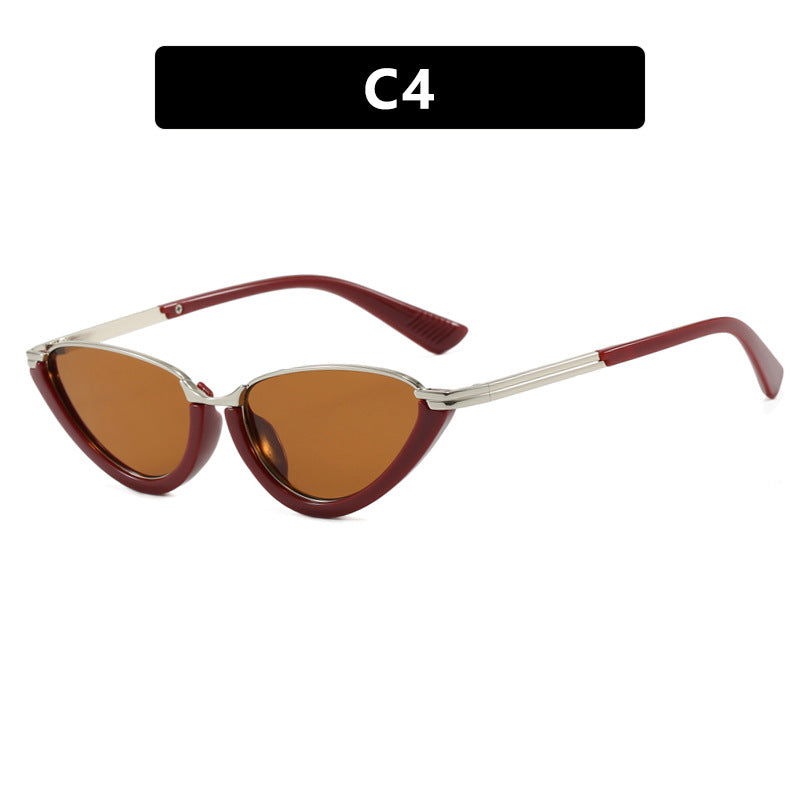 Women's Futuristic Cat-Eye Sunglasses with Gold Details Skanto