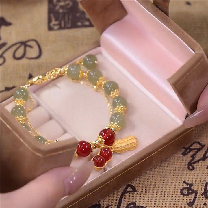 Skanto | Double Chain Natural Jade Bracelet