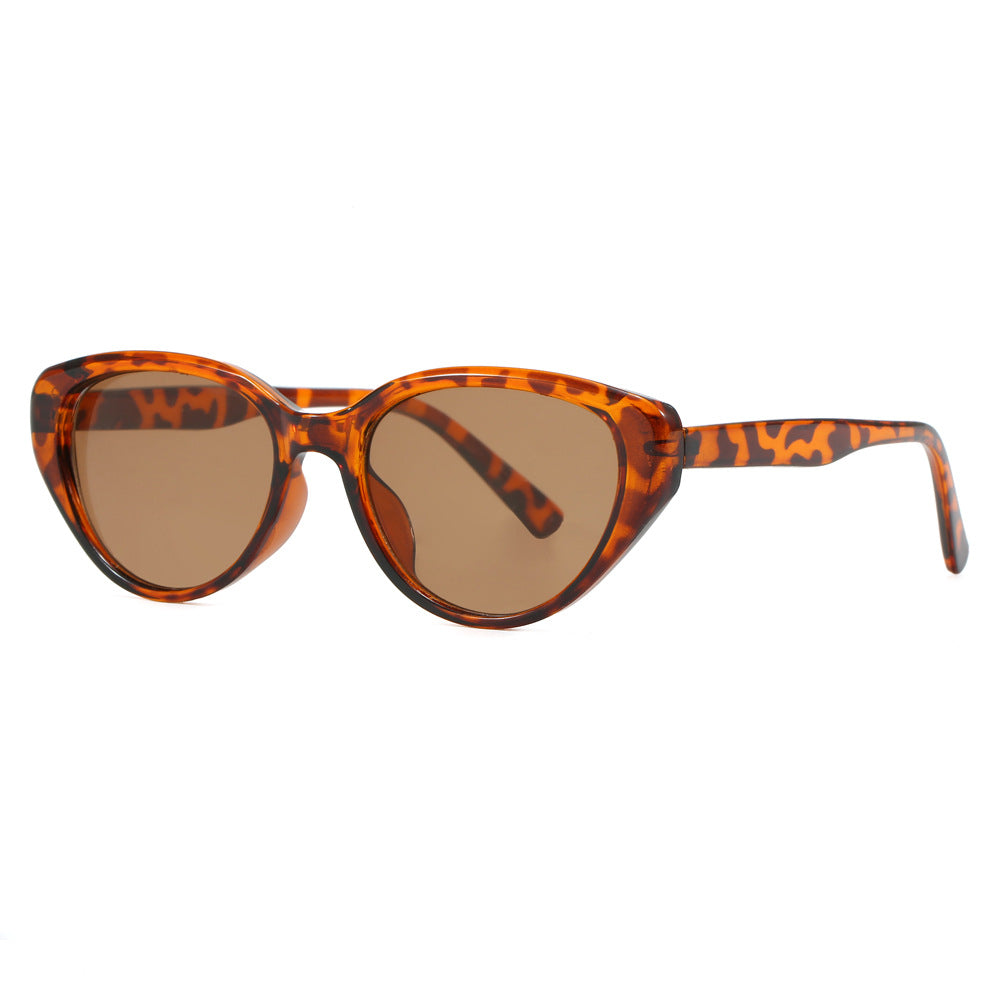 Dame Cat-Eye Solbriller med trendy leopardmønster Skanto