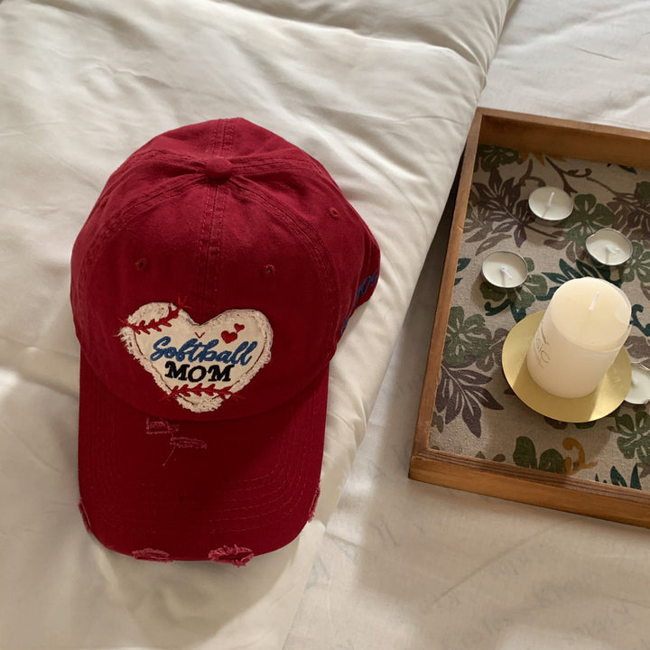 Kvinne Brodert Softball Mor Caps Skanto