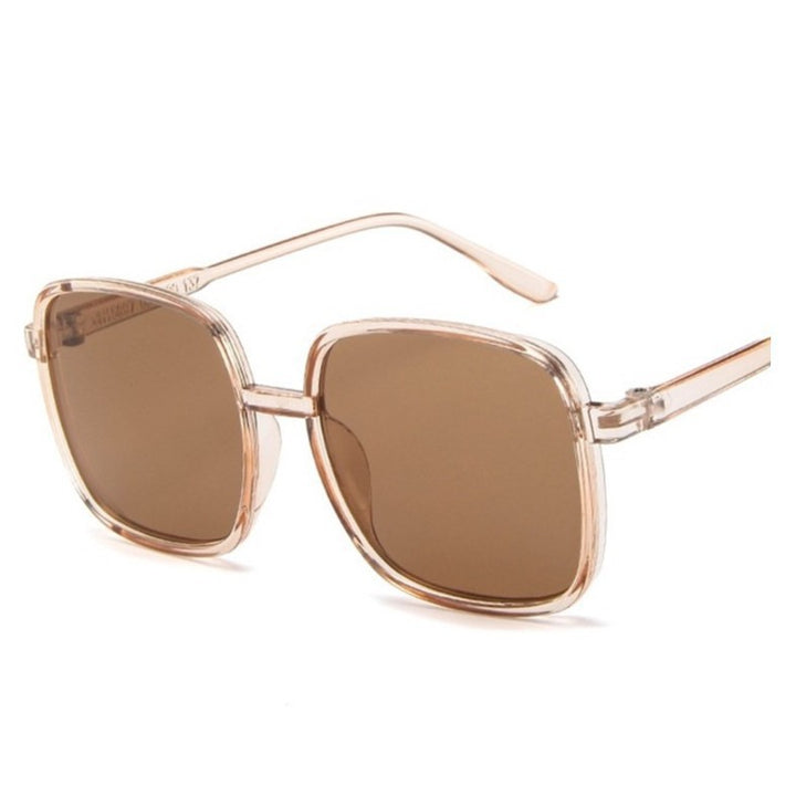 Dame kvadratisk solbrille med brune glass og moderne ramme Skanto
