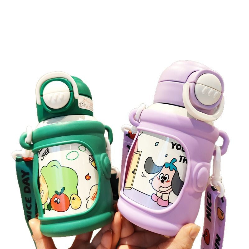 Dame kreativ drikkeflaske med stabil silikonbelegg Skanto