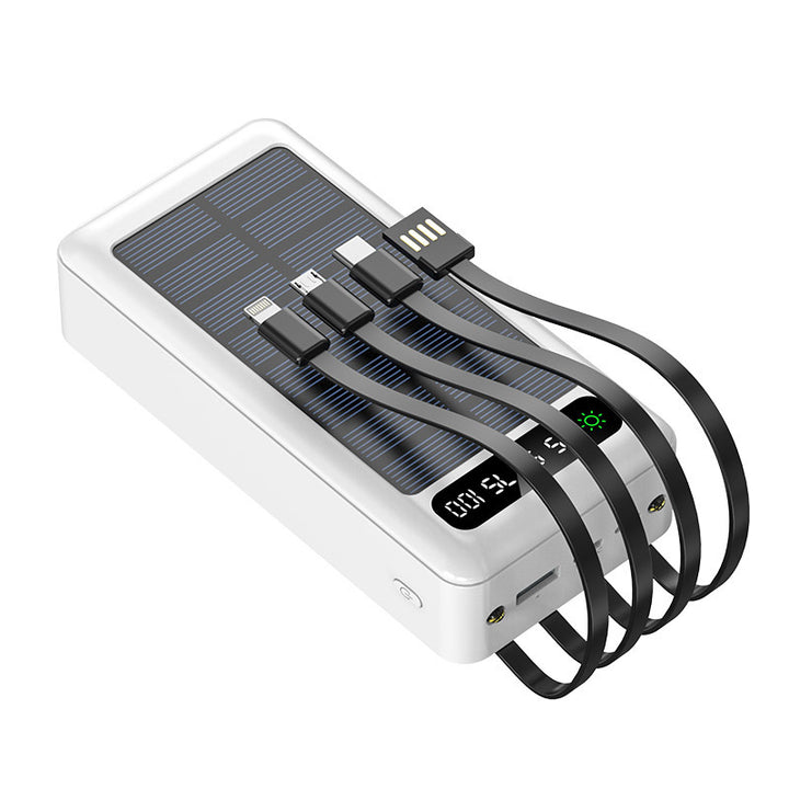 Solar Powerbank med multifunksjonsladningsfunksjon og innebygd LED-skjerm Skanto