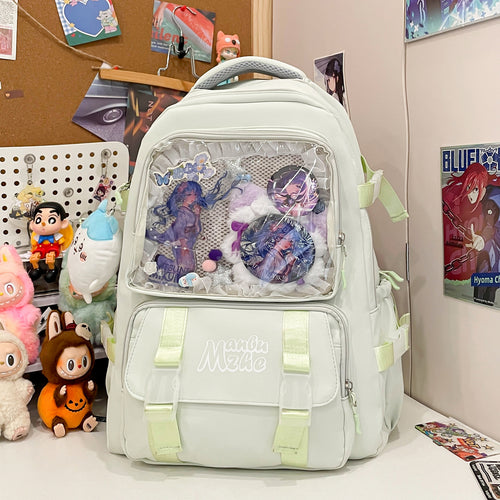 Clear Panel Multi-Pocket School Ryggsekk