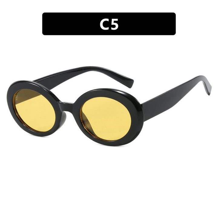 Women's round sunglasses with elegant plastic frame and UV protection Skanto