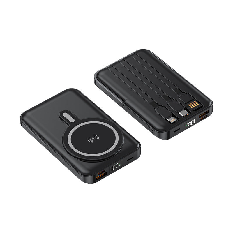 Multifunksjonell Powerbank med integrerte ladekabler Skanto