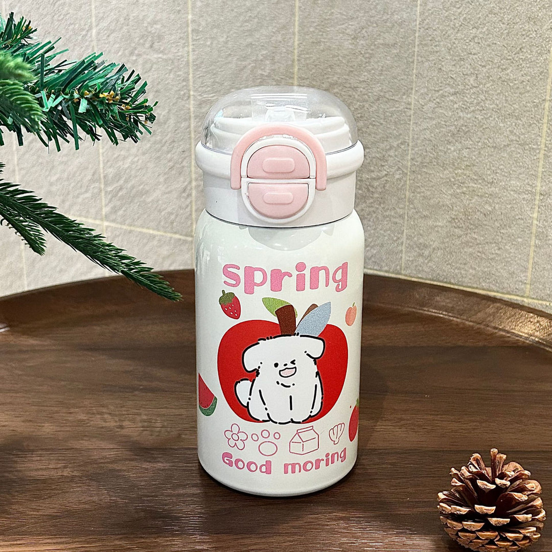 Damen Isolier-Trinkflasche mit integriertem Sicherheitsverschluss und helles Tierdesign Skanto